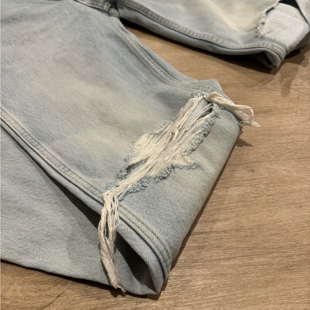 Re/Done Light Blue Distressed 90s high rise loose distressed Jeans - Picture 5 of 15